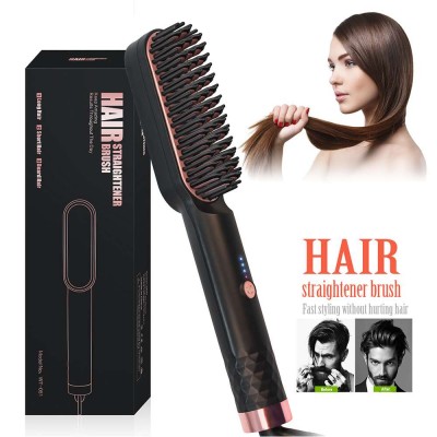 OEM Electric Hair Straightener Comb Peigne Chauffant Beard Smoothing Detangling Brush Pelurus Rambut Hair Straightening Combs