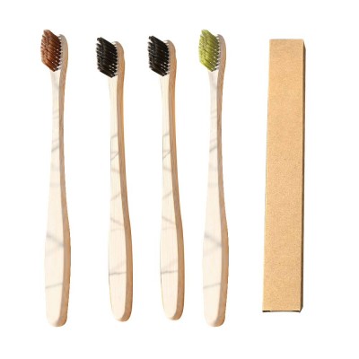 OEM Bamboo Toothbrush Multicolor Soft Bristles Brush Cepillos Dentales Flat Wooden Handle Spazzolino Eco-friendly Tooth Brush